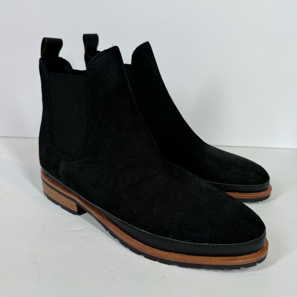 Soludos Paige Chelsea Boot Black Leather Booties Classic Women’s Size 9.5